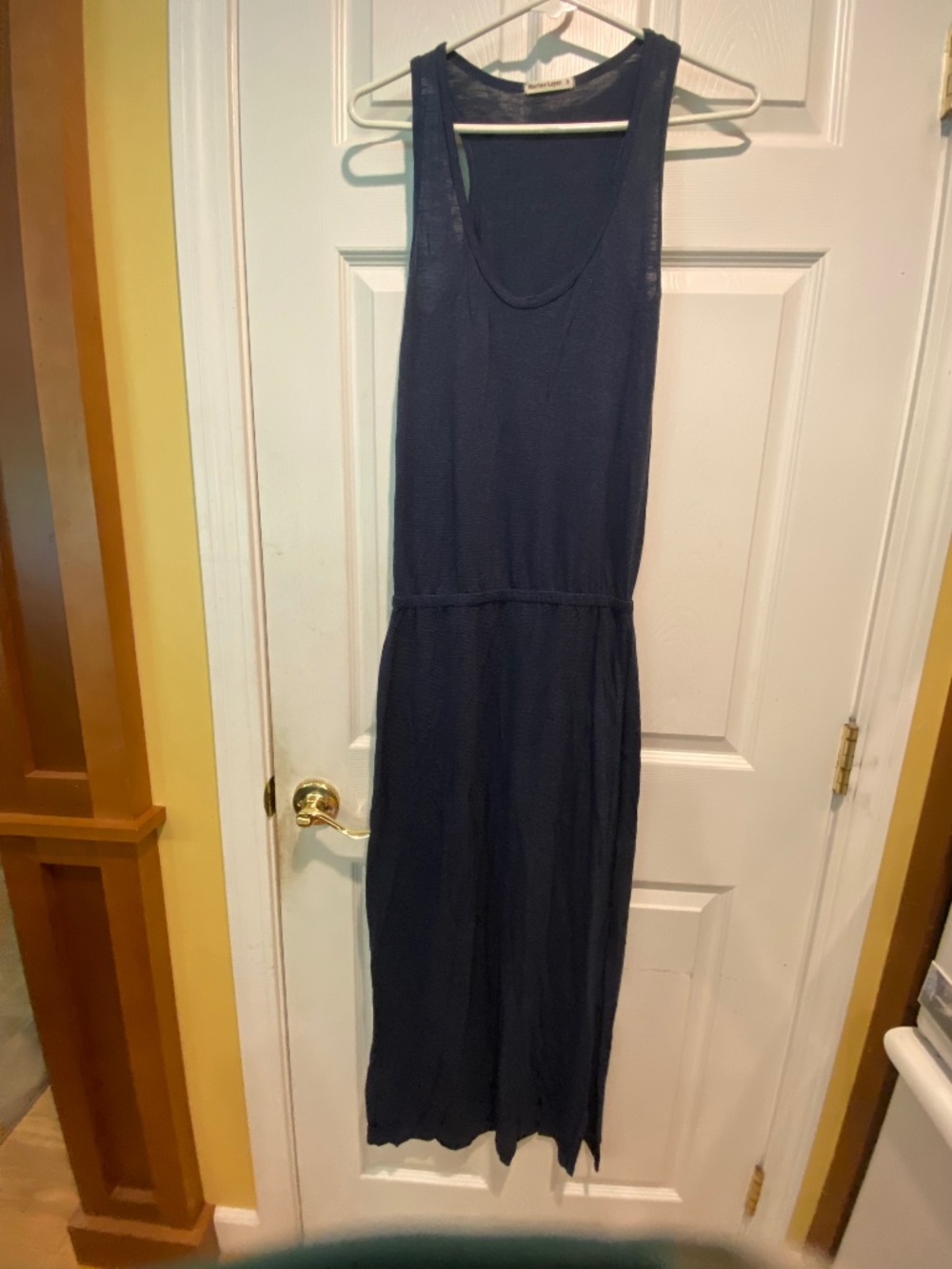 Marine Layer S Navy Striped Maxi Dress